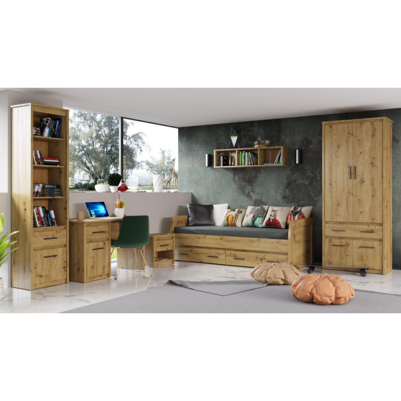 Šatní skříň AIRON 4D1S dub artisan – moderní úložný prostor