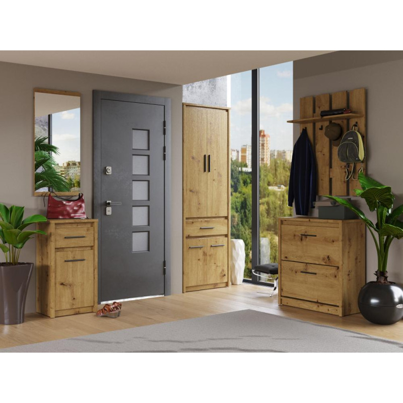 Šatní skříň AIRON 4D1S dub artisan – moderní úložný prostor