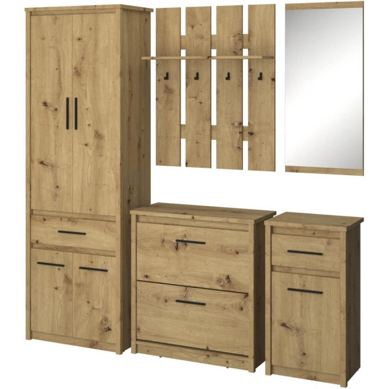 Šatní skříň AIRON 4D1S dub artisan – moderní úložný prostor