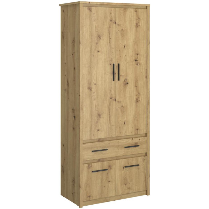 Šatní skříň AIRON 4D1S dub artisan – moderní úložný prostor