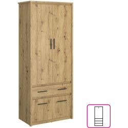 Šatní skříň AIRON 4D1S dub artisan – kompaktní úložný prostor
