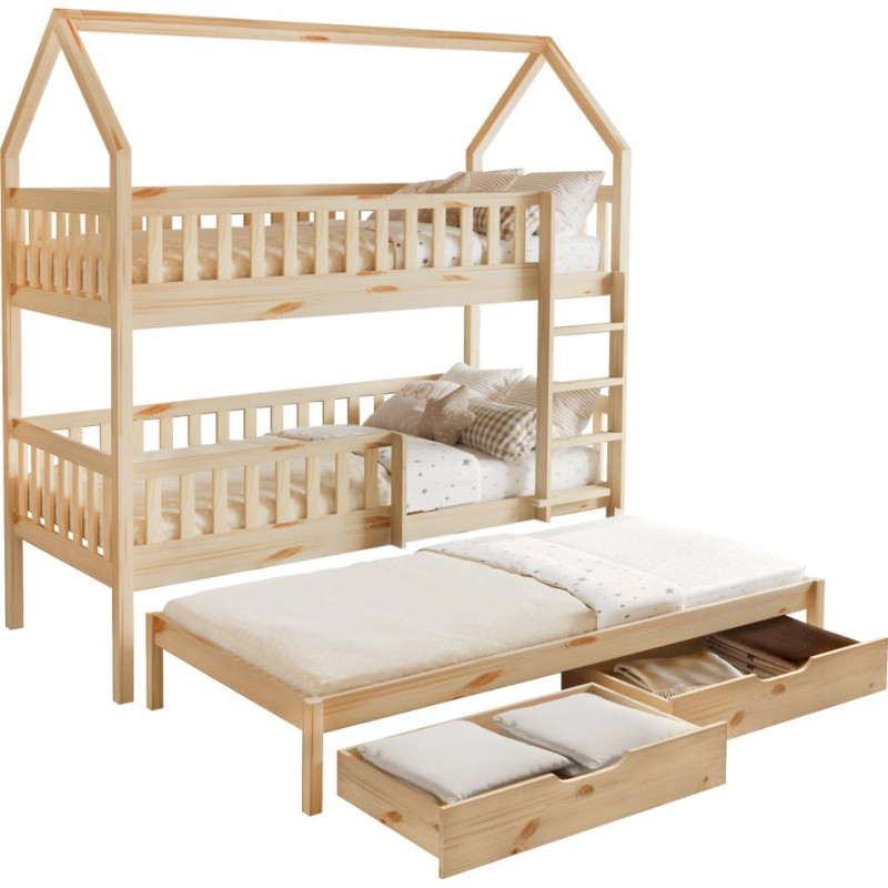 Montessori patrová postel s přistýlkou VENITA TYP 1 90x200