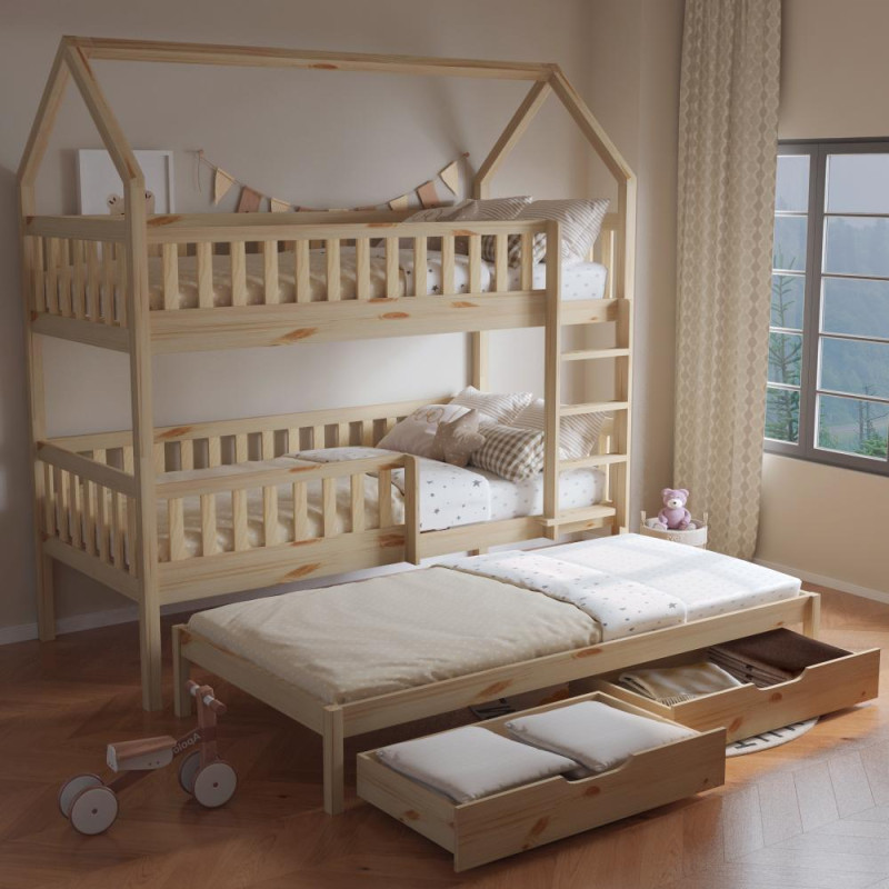 Montessori patrová postel s přistýlkou VENITA TYP 1 90x200