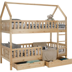 Montessori patrová postel VENITA TYP 2 90x200 domeček