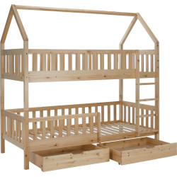 Montessori patrová postel 90x200, přírodní, VENITA TYP 2