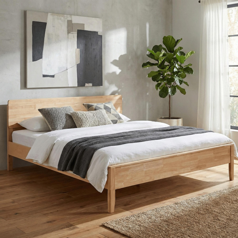 Manželská postel NOEMI 160x200 masivní dřevo přírodní