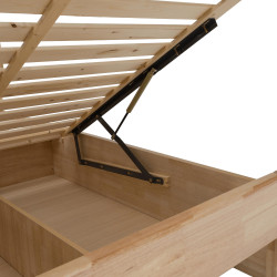 Manželská postel, 160x200, masivní dřevo, přírodní, FLORENCE