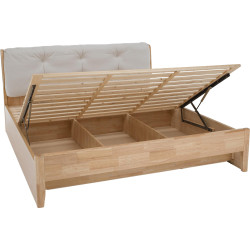 Manželská postel, 180x200, masivní dřevo, přírodní, FLORENCIA