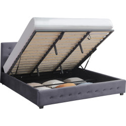 Postel MINDY s úložným prostorem, 160x200, šedá