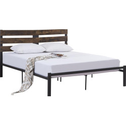 Manželská postel ANEYA 180x200 dub rustikal kov