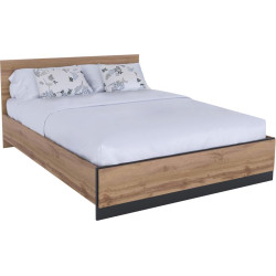 Postel AMONI 160x200 dub wotan černá moderní