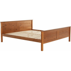 Postel, 160x200, borovicové dřevo v odstínu dub, PROVO NEW