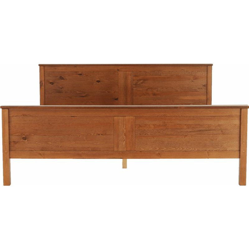 Postel, borovicové dřevo v odstínu dub, 180x200, PROVO NEW