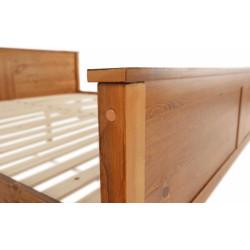 Postel, borovicové dřevo v odstínu dub, 180x200, PROVO NEW