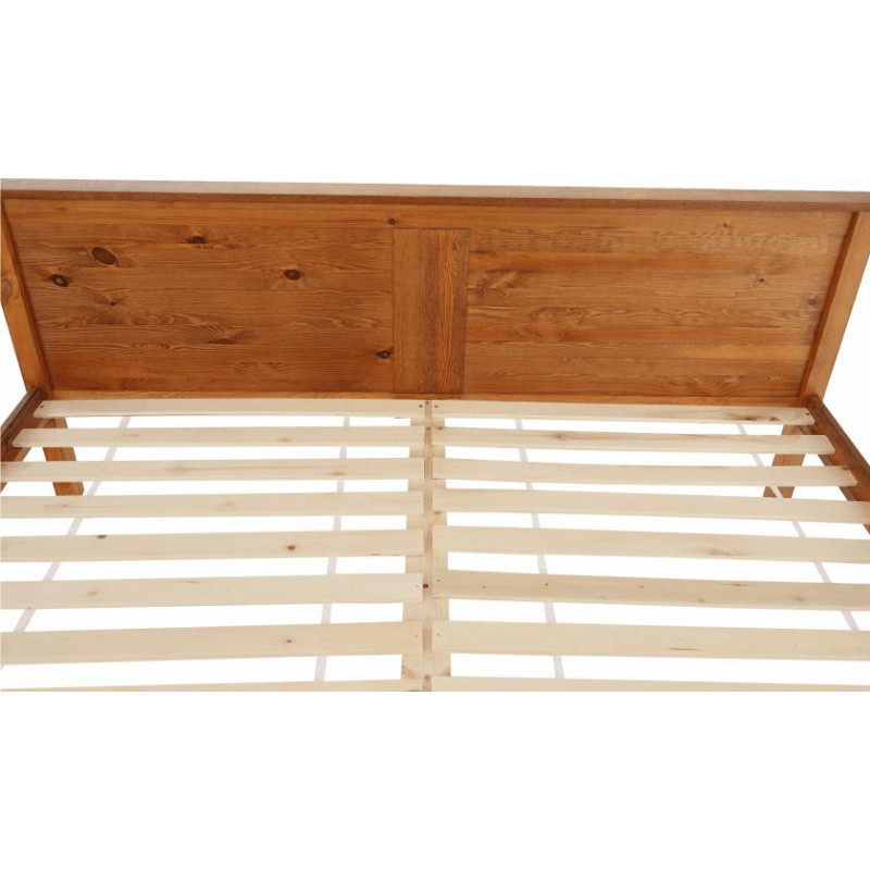 Postel, borovicové dřevo v odstínu dub, 180x200, PROVO NEW