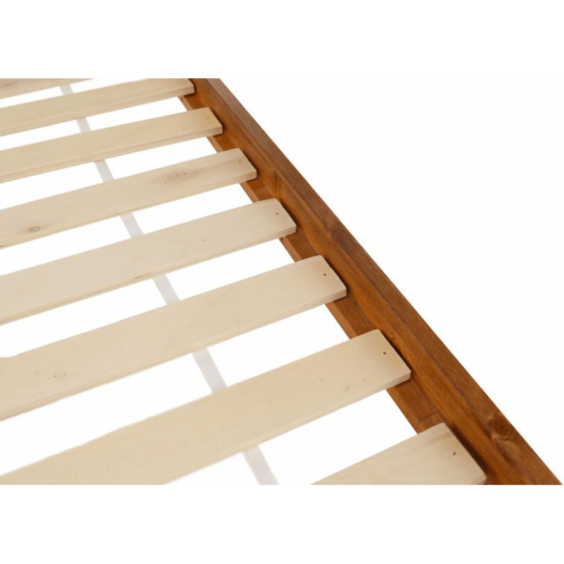 Postel, borovicové dřevo v odstínu dub, 180x200, PROVO NEW