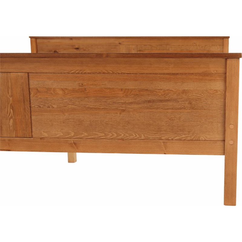 Postel, borovicové dřevo v odstínu dub, 180x200, PROVO NEW