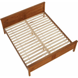 Postel, borovicové dřevo v odstínu dub, 180x200, PROVO NEW