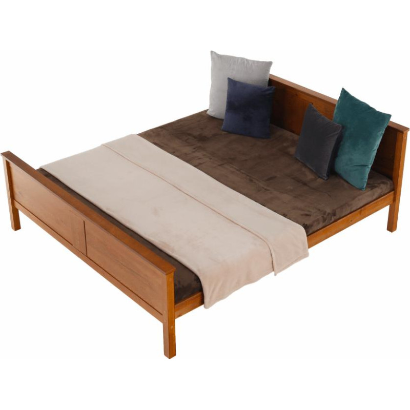 Postel, borovicové dřevo v odstínu dub, 180x200, PROVO NEW