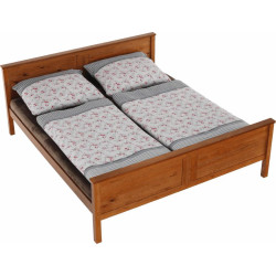 Postel, borovicové dřevo v odstínu dub, 180x200, PROVO NEW