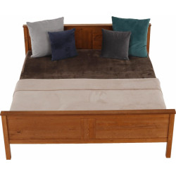 Postel, borovicové dřevo v odstínu dub, 180x200, PROVO NEW