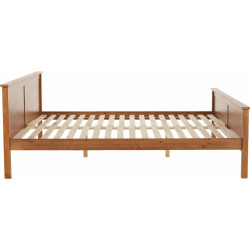 Postel, borovicové dřevo v odstínu dub, 180x200, PROVO NEW