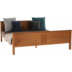 Postel, borovicové dřevo v odstínu dub, 180x200, PROVO NEW