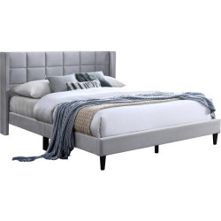 Manželská postel BELATO 160x200 s rošty, šedá Velvet
