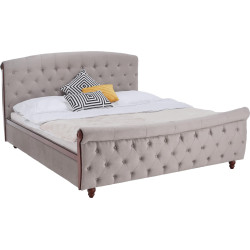 Postel s roštem, 180x200, šedohnědá Taupe Velvet látka, BARETO