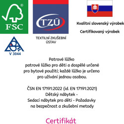 Postel s roštem BENY, 90x200, smrk