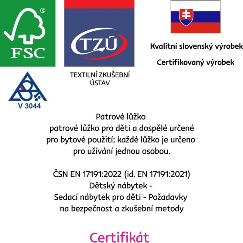 Dřevěná postel BENY 90x200 smrk s roštem