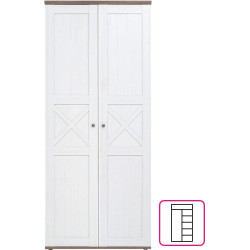 Skříň TEINA SZF2D006 borovice canyon s policemi a tyčí