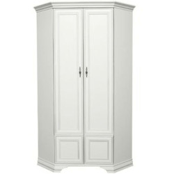 Rohová skříň KENTAK SZFN2D bílá s policemi a věšákem