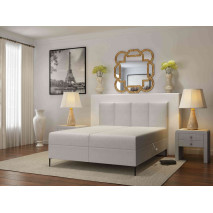 Postel Lizbona 160x200 béžová čalouněná kontinentální s úložným prostorem