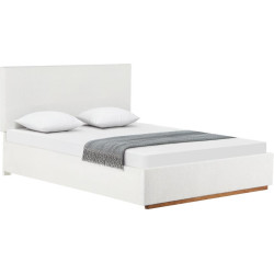 Čalouněná postel 180x200 NUVOLA bílá Bouclé s úložným prostorem