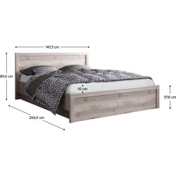 Postel s úložným prostorem, 140x200, kaštan nairobi, JESI NEW