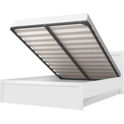 Postel s úložným prostorem, 160x200, bílá, JESI NEW