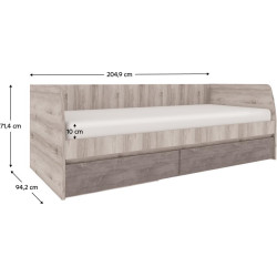 Postel JESI NEW 2S, 90x200, kaštan nairobi/onyx