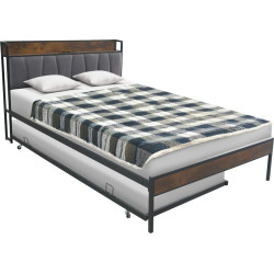 Postel NORDO 140x200 s roštem a výsuvnou přistýlkou černá/šedá