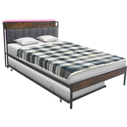 Postel NORDO 160x200 s přistýlkou, LED a USB porty