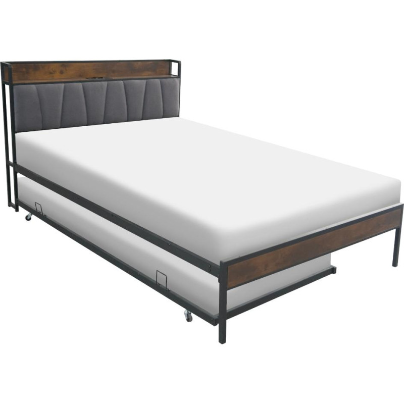 Postel NORDO 160x200 s přistýlkou, LED a USB porty