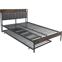 Postel NORDO 160x200 s přistýlkou, LED a USB porty