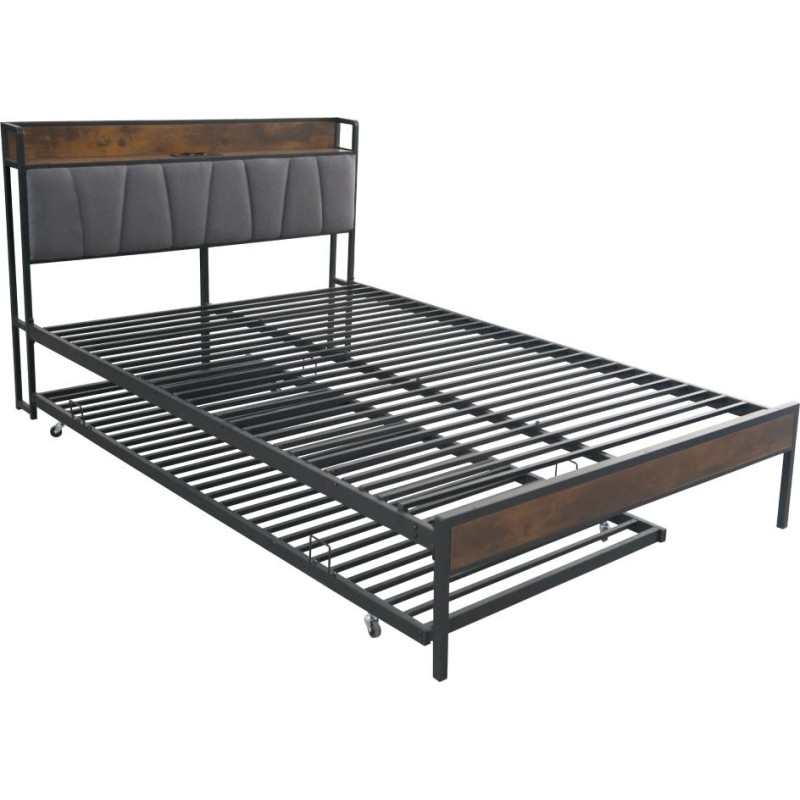 Postel NORDO 160x200 s přistýlkou, LED a USB porty