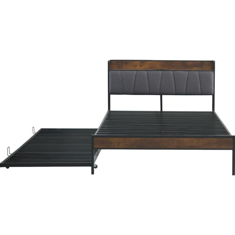 Postel NORDO 160x200 s přistýlkou, LED a USB porty