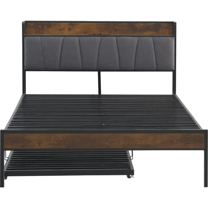 Postel NORDO 160x200 s přistýlkou, LED a USB porty