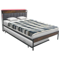 Postel NORDO 160x200 s přistýlkou, LED a USB porty