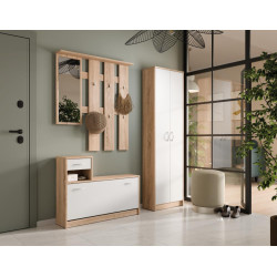 Skříň VIRA-MECKI NEW, dub sonoma/bílá