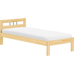 Postel JONA NEW 90x200 s roštem, přírodní, masiv borovice