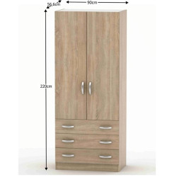 Skříň BETTY 2 se šuplíky dub sonoma