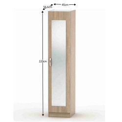 Skříň BETTY 2 se zrcadlem, dub sonoma